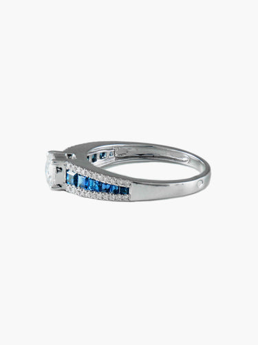 Bague Bague Jarretière Diamants et Saphirs 58 Facettes