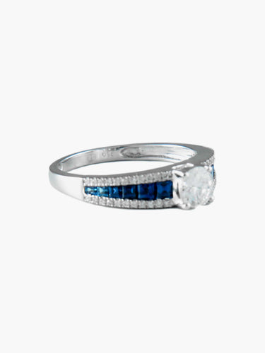 Bague Bague Jarretière Diamants et Saphirs 58 Facettes