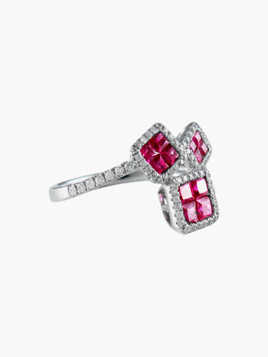 Bague Bague Trio Rubis 58 Facettes