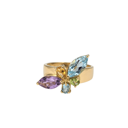 Bague Bague en or jaune motif floral 58 Facettes 20503