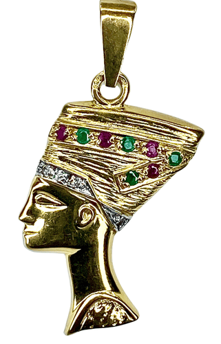 Pendentif Pendentif "profil égyptien" Rubis Emeraudes Diamants 58 Facettes AB187