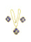 Collier Parure Napoléon lll or jaune, diamants, perles fines et décor émail bleu 58 Facettes