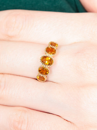 Bague 52 Bague Citrines miel 58 Facettes