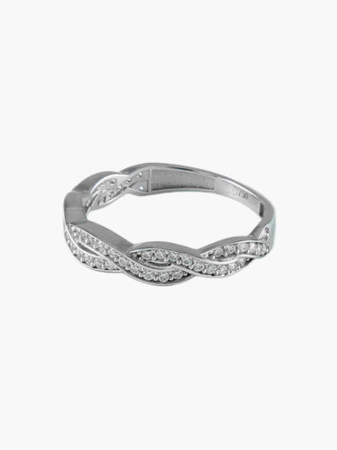 Bague 52 BAGUE "TORSADE" OR BLANC & DIAMANTS 58 Facettes BO/210031