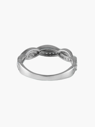 Bague 52 BAGUE "TORSADE" OR BLANC & DIAMANTS 58 Facettes BO/210031