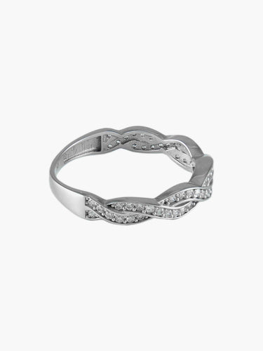 Bague 52 BAGUE "TORSADE" OR BLANC & DIAMANTS 58 Facettes BO/210031