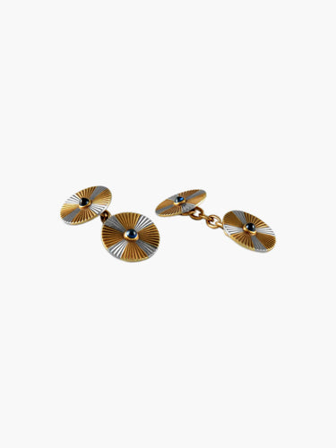 Boutons de manchette BOUTONS DE MANCHETTE OR & SAPHIR 58 Facettes BO/120030