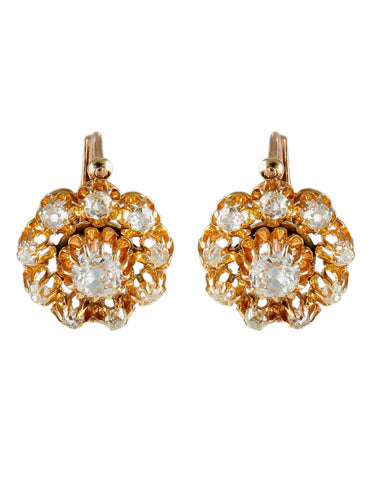 Boucles d'oreilles BOUCLES D'OREILLES ANCIENNES OR & DIAMANTS 58 Facettes BO/140007