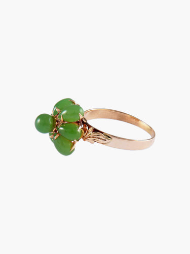 Bague 51.5 BAGUE VINTAGE "FLEUR" OR & JADE 58 Facettes BO/160017