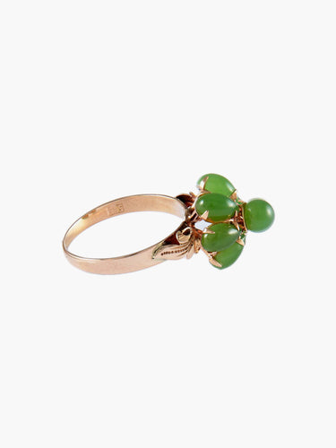 Bague 51.5 BAGUE VINTAGE "FLEUR" OR & JADE 58 Facettes BO/160017