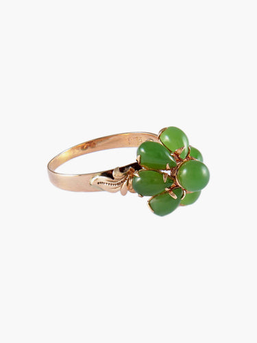 Bague 51.5 BAGUE VINTAGE "FLEUR" OR & JADE 58 Facettes BO/160017