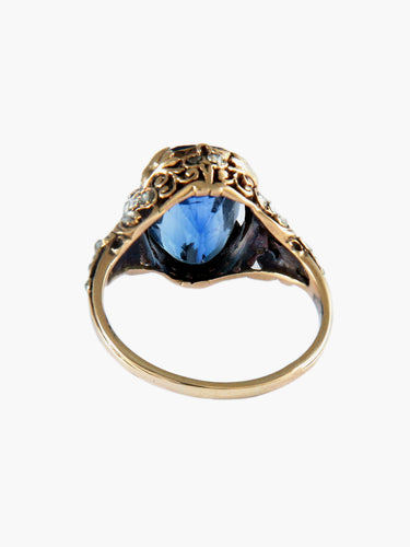 Bague 59 BAGUE ANCIENNE ANNEES 1900 OR ET SAPHIR 58 Facettes BO/150033  .