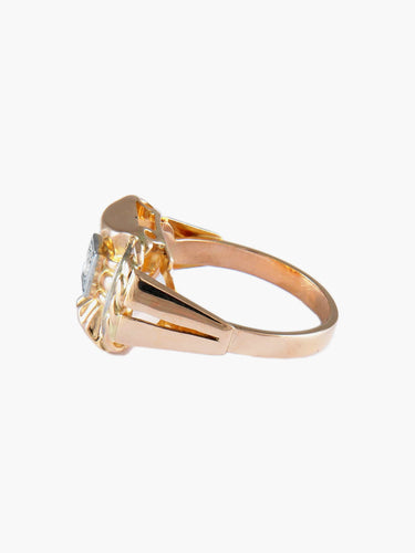 Bague 54 BAGUE  ANCIENNE OR & DIAMANTS 58 Facettes 121021
