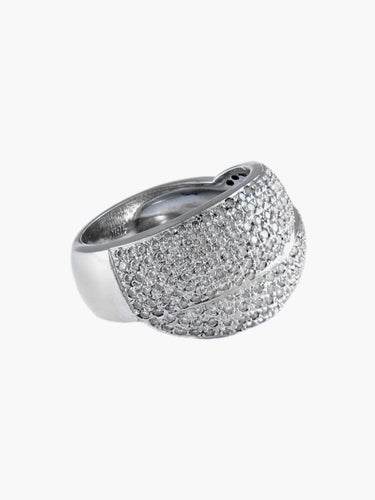 Bague 55 BAGUE "LIEN" OR BLANC ET DIAMANTS 58 Facettes BO/160016
