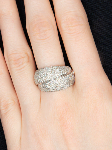 Bague 55 BAGUE "LIEN" OR BLANC ET DIAMANTS 58 Facettes BO/160016
