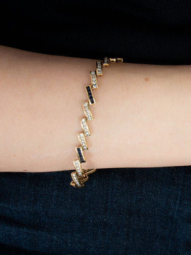 Bracelet BRACELET OR SAPHIRS ET DIAMANTS 58 Facettes BO/210018
