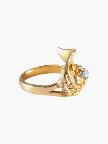 Bague 52 BAGUE "FEUILLE" OR & DIAMANTS 58 Facettes BO/120044
