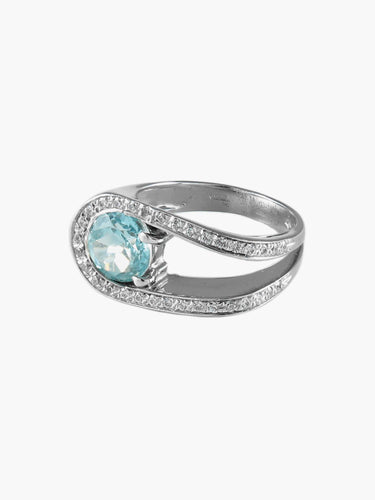 Bague BAGUE "U" AIGUE-MARINE & DIAMANTS 58 Facettes BO/170001