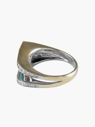 Bague BAGUE "U" AIGUE-MARINE & DIAMANTS 58 Facettes BO/170001