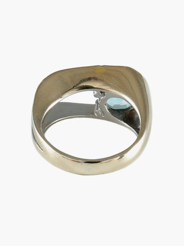 Bague BAGUE "U" AIGUE-MARINE & DIAMANTS 58 Facettes BO/170001