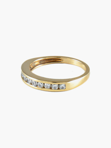 Bague DEMI-ALLIANCE  OR & DIAMANTS 58 Facettes BO/160020