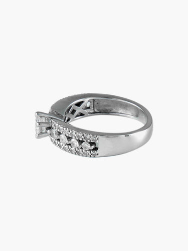 Bague 50 BAGUE SOLITAIRE OR BLANC & DIAMANTS 58 Facettes BO/130067