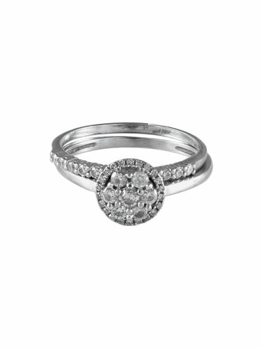 Bague 50 ALLIANCES "DUO" OR BLANC & DIAMANTS 58 Facettes BO/210020