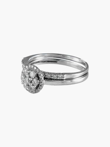 Bague 50 ALLIANCES "DUO" OR BLANC & DIAMANTS 58 Facettes BO/210020