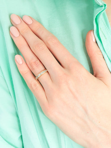 Bague DEMI-ALLIANCE  OR & DIAMANTS 58 Facettes BO/160020
