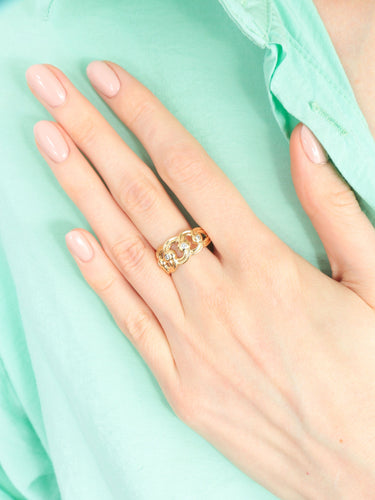 Bague BAGUE "MAILLON" OR & DIAMANTS 58 Facettes BO/130085
