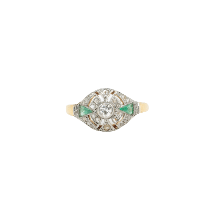 Bague Bague Art Déco Diamants et Emeraudes 58 Facettes 118