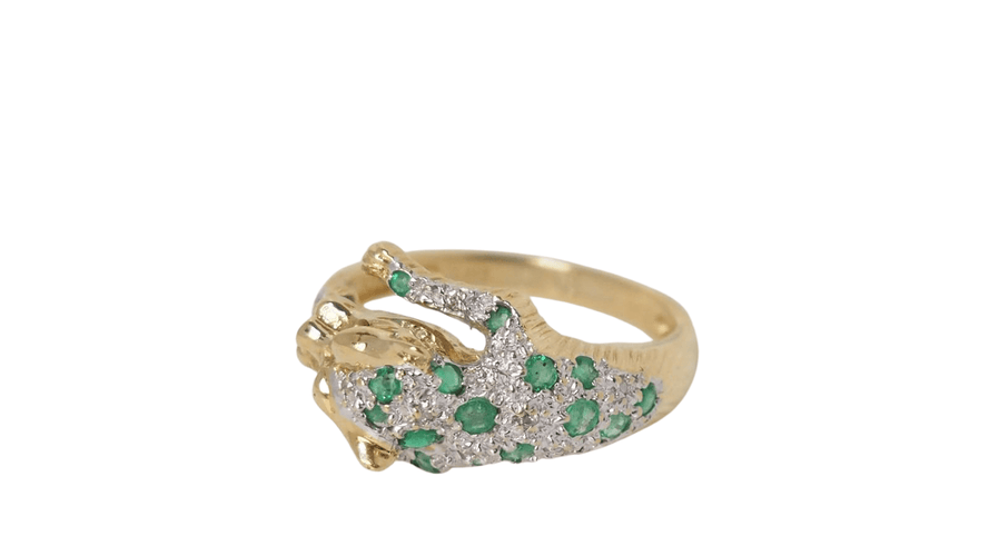 Bague 53.5 Bague Panthère émeraudes et diamants 58 Facettes 31862