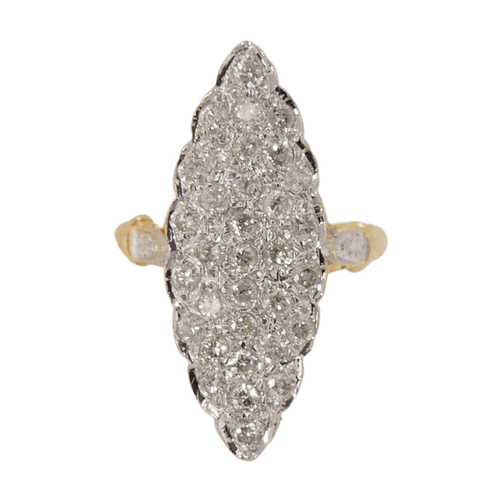Bague 55 Bague marquise en or bicolore et diamants 58 Facettes 32025