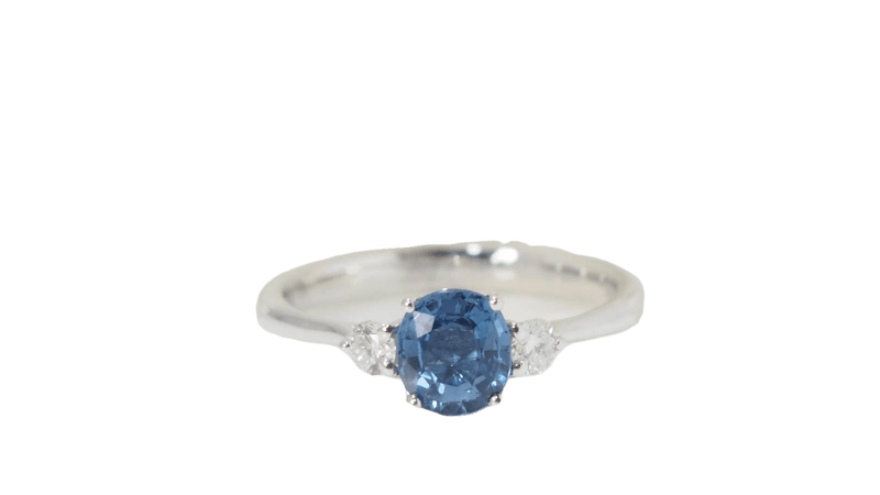 Bague 55.5 Bague en platine saphir de Ceylan et diamants 58 Facettes 32075