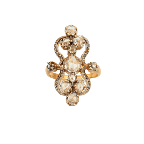Bague 53 Bague Marquise volutes Diamants 58 Facettes