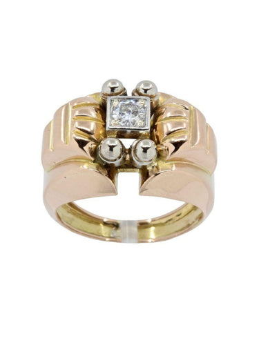 Bague SOLITAIRE DIAMANT ANNÉES 50' 58 Facettes 039221