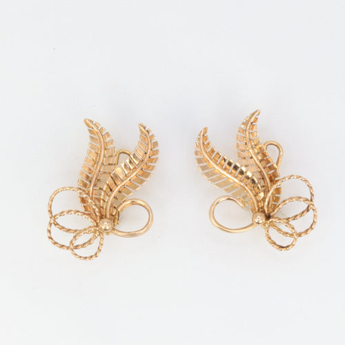 Boucles d'oreilles Boucles d’Oreilles Fleur Vintage en Or Rose 58 Facettes 501