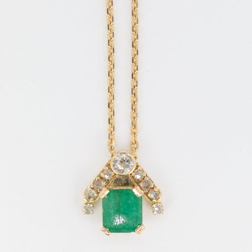 Collier Collier émeraude et diamants 58 Facettes 391.12