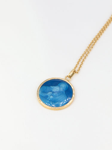 Pendentif Pendentif médaille en or et émail bleu 58 Facettes 304