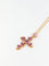 Pendentif Pendentif croix en or et grenats roses 58 Facettes