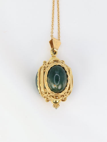 Pendentif Pendentif lanterne cabochons d’agate mousse 58 Facettes