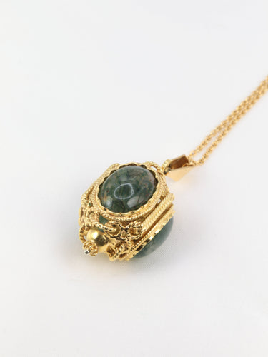 Pendentif Pendentif lanterne cabochons d’agate mousse 58 Facettes