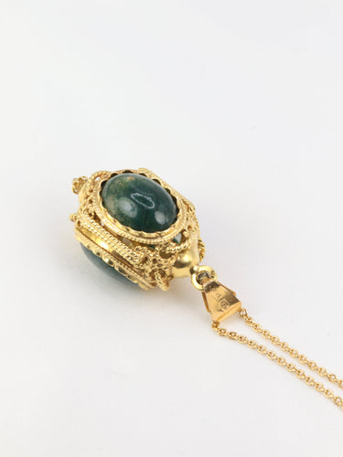 Pendentif Pendentif lanterne cabochons d’agate mousse 58 Facettes