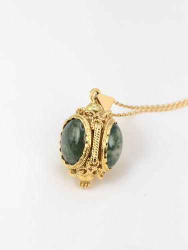 Pendentif Pendentif lanterne cabochons d’agate mousse 58 Facettes
