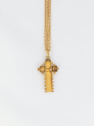 Pendentif Pendentif croix en or et perles fines 58 Facettes 163