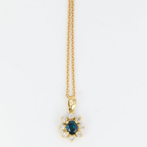 Pendentif Pendentif vintage marguerite en or, saphir et diamants 58 Facettes 52