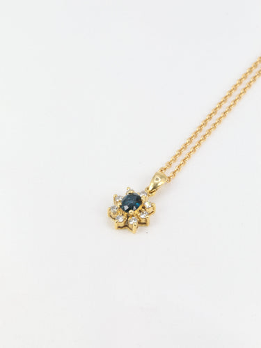 Pendentif Pendentif vintage marguerite en or, saphir et diamants 58 Facettes 52