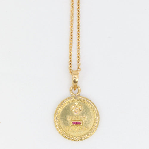 Pendentif Augis - Médaille Amour diamant et rubis 58 Facettes