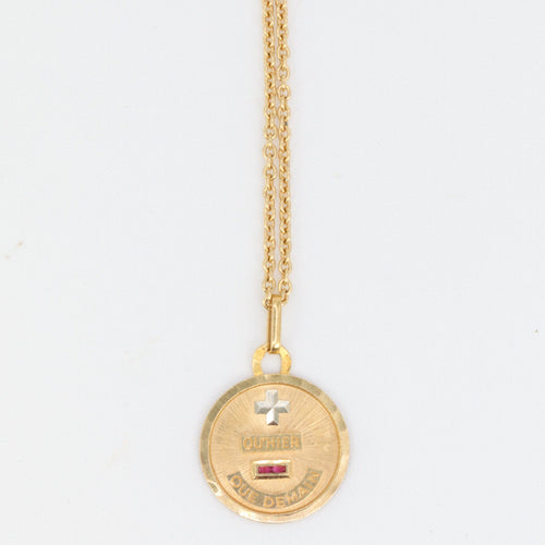 Pendentif Augis - Médaille amour Or, Rubis synthétiques 58 Facettes 682