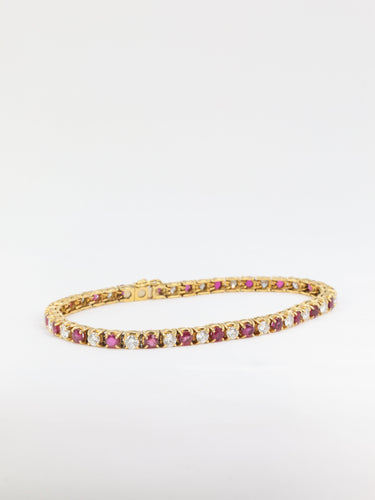 Bracelet Bracelet tennis vintage en or, rubis et diamants 58 Facettes 432